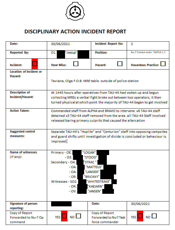 Percontor Incident Report 2